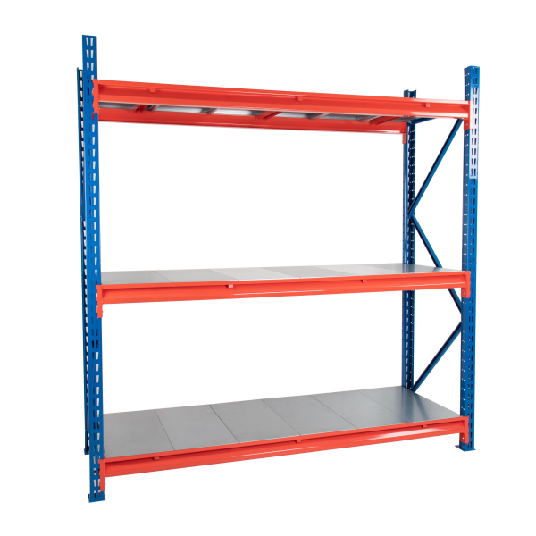 TS Longspan Racking | 1984 x 2273 x 471mm | Solid Steel Shelves | 3 Levels | 700kg Max Weight per Shelf
