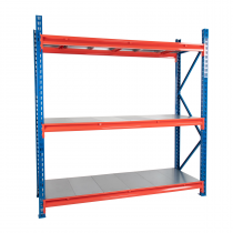 TS Longspan Racking | 1984 x 2579 x 776mm | Solid Steel Shelves | 3 Levels | 600kg Max Weight per Shelf