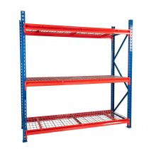 TS Longspan Racking | 2492 x 2273 x 776mm | Mesh Shelves | 3 Levels | 650kg Max Weight per Shelf