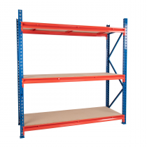 TS Longspan Racking | 3000 x 1969 x 471mm | Chipboard Shelves | 3 Levels | 800kg Max Weight per Shelf