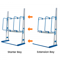 Vertical Racking | Extension Bay | 2550 x 1800 x 810mm | 3 Adjustable Dividers