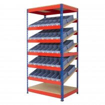 Kanban Sloping Shelving | 1830h x 915w x 610d mm | 5 Sloping Shelves | 70 Shelf Trays