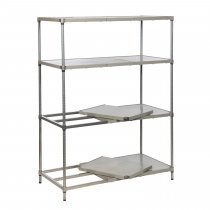 Hygienic Shelving | 1625h x 1070w x 610d mm | 4 Solid Shelves | 360kg Max Weight per Shelf | Eclipse® Plastic Plus