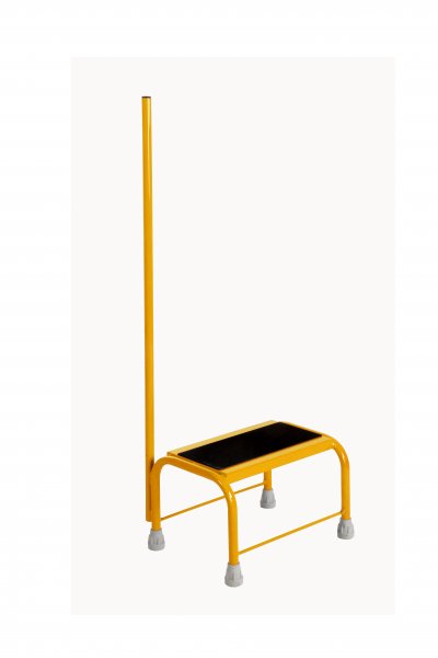 Robust Portable Steps | Platform Height 250mm | Post Rail | Yellow | Steptek
