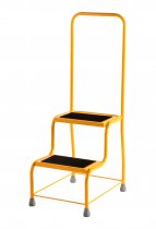 Robust Portable Steps | Platform Height 500mm | Handrail | Yellow | Steptek
