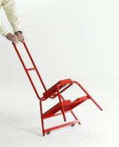 Wheelalong 2 Step | Ribbed Treads | Grab Handle | Red | Steptek