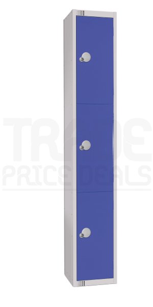 Standard Locker | 3 Doors | 1800 x 300 x 300mm | Blue