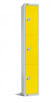 Standard Locker | 3 Doors | 1800 x 300 x 300mm | Yellow