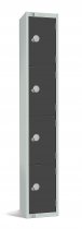 Standard Locker | 4 Doors | 1800 x 300 x 300mm | Dark Grey