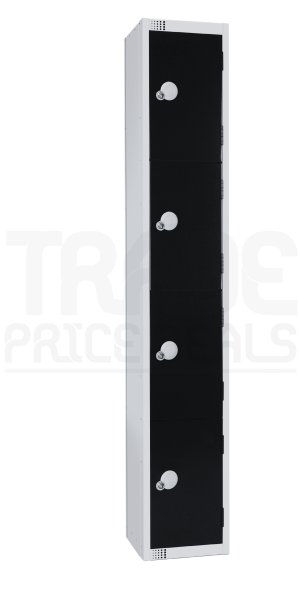 Standard Locker | 4 Doors | 1800 x 300 x 300mm | Black