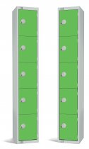 Standard Locker | 5 Doors | 1800 x 300 x 300mm | Green