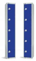 Standard Locker | 5 Doors | 1800 x 300 x 300mm | Blue