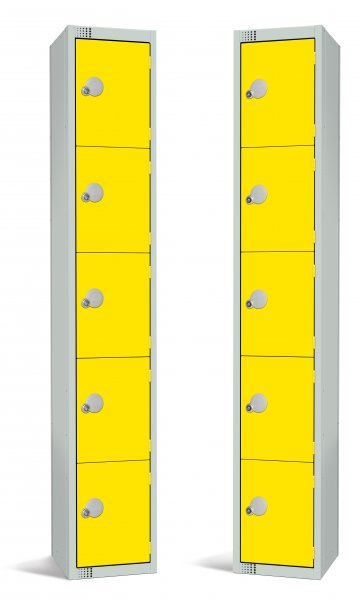 Standard Locker | 5 Doors | 1800 x 300 x 300mm | Yellow