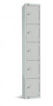Standard Locker | 5 Doors | 1800 x 300 x 300mm | Mid Grey
