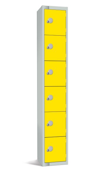 Standard Locker | 6 Doors | 1800 x 300 x 300mm | Yellow