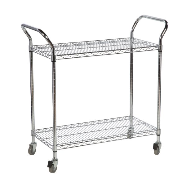 Chrome Wire Trolley | 1040 x 610 x 610mm | 2 Shelves | Max Load 200KG | Eclipse®
