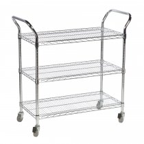 Chrome Wire Trolley | 1040 x 610 x 460mm | 3 Shelves | Max Load 200KG | Eclipse®