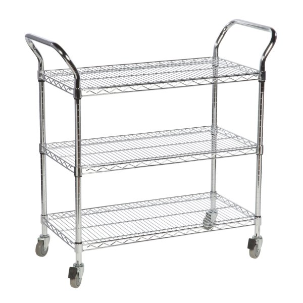 Chrome Wire Trolley | 1040 x 915 x 460mm | 3 Shelves | Max Load 200KG | Eclipse®