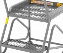 Mobile Steps | Platform Height 1000mm | Mesh Treads | Grey | Fort® Gamma