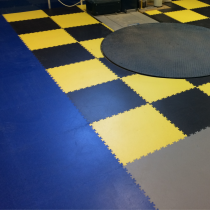 Interlocking Gym Floor Tiles | 1m² | 4 Tiles | Textured | Blue | 7mm Thick