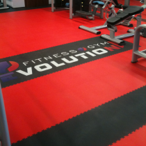 Interlocking Gym Floor Tiles | 1m² | 4 Tiles | Textured | Red | 7mm Thick