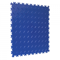 Interlocking Gym Floor Tiles | 1m² | 4 Tiles | Chequered | Blue | 7mm Thick