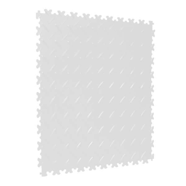 Interlocking Gym Floor Tiles | 1m² | 4 Tiles | Chequered | White | 7mm Thick