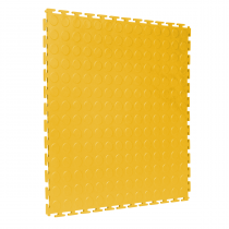 Interlocking Gym Floor Tiles | 1m² | 4 Tiles | Studded | Yellow | 7mm Thick