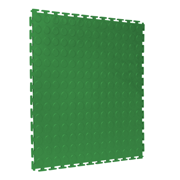 Interlocking Gym Floor Tiles | 1m² | 4 Tiles | Studded | Green | 7mm Thick