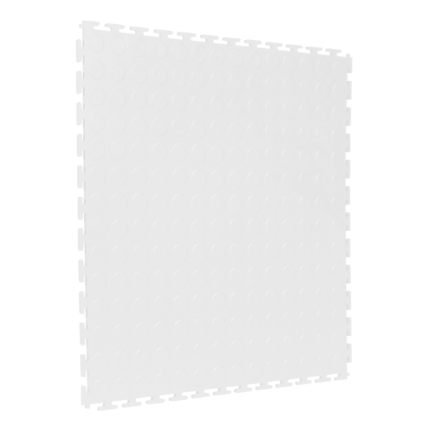 Interlocking Gym Floor Tiles | 1m² | 4 Tiles | Studded | White | 7mm Thick