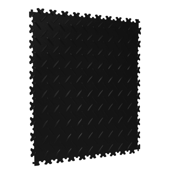 Interlocking Gym Floor Tiles | 1m² | 4 Tiles | Chequered | Black | 5mm Thick