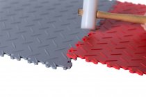 Interlocking Gym Floor Tiles | 1m² | 4 Tiles | Chequered | Blue | 5mm Thick