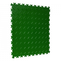 Interlocking Gym Floor Tiles | 1m² | 4 Tiles | Chequered | Green | 5mm Thick