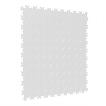 Interlocking Gym Floor Tiles | 1m² | 4 Tiles | Chequered | White | 5mm Thick