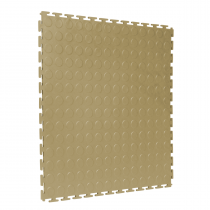Interlocking Gym Floor Tiles | 1m² | 4 Tiles | Studded | Beige | 5mm Thick