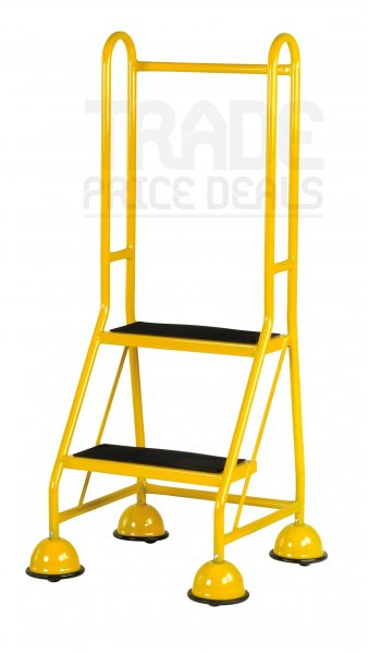 Single Sided Steps | Ribbed Treads | 2 Handles | Platform Height 508mm | Yellow | Steptek