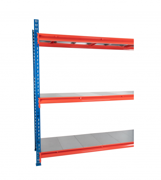 TS Longspan Racking | Extension Bay | 1984 x 2502 x 624mm | Solid Steel Shelves | 3 Levels | 600kg Max Weight per Shelf