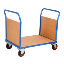 500 Series Platform Truck | Double Plywood End | 1000 x 600mm | Non-marking Rubber Tyres | Max Load 500KG | Loadtek